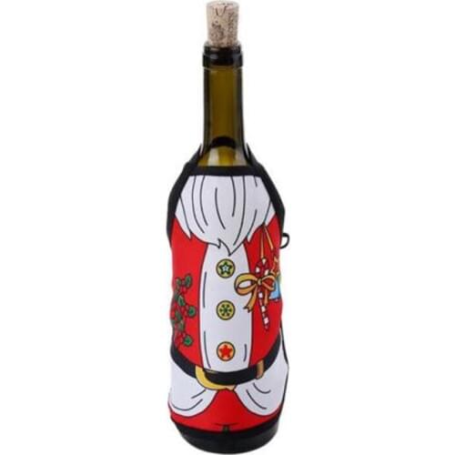 DIY Christmas Santa Wine Bottle Apron Wrap Cover Xmas Dinner Party Table Decor