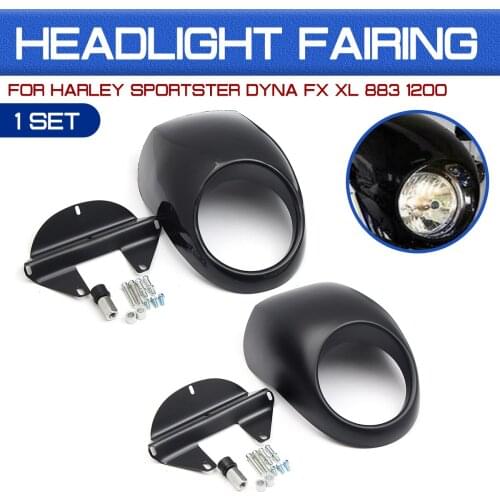 For Harley Sportster Dyna FX XL 883 1200 Motor Accessories Motorcycle Head light Mask Headlight Fairing Front Cowl Fork Mount