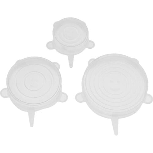 3-piece Stretch Silicone Fresh-keeping Cover Bowl Cover Vacuum Cover Sealed Fresh-keeping Cover