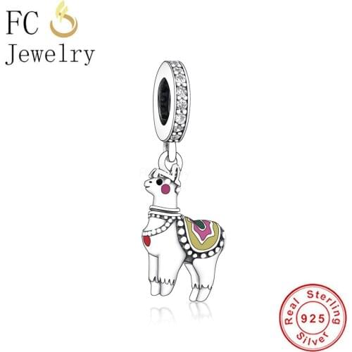 FC Jewelry Fit Original Charm Bracelet Authentic 925 Sterling Silver Australia Alpaca Lama Bead For Making Women Berloque 2021