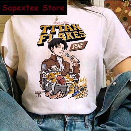 Hot Japanese Anime Attack on Titan T Shirt Women Kawaii Harajuku Cartoon Titans Attack Shingeki No Kyojin Graphic Tees Female