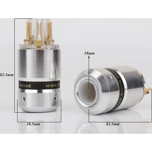 Hi End Audio Pure Copper Gold Plated US Power Plug Connector + AC Power IEC Female Plug
