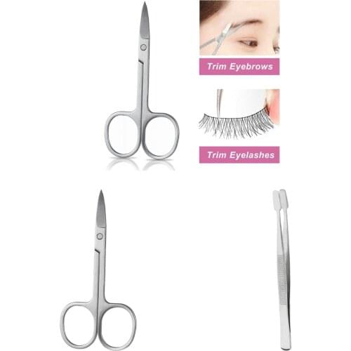 Eye Lash Tools Scissor Eyebrow Trimmer False Lashes Tweezer Stainless Steel for Beauty Makeup Tool