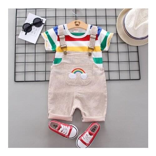 Toddler Boy Outfit Suit Baby Boy Clothes Set Newborn Set Summer Fashion Short Sleeve O-Neck Cotton Cartoon T-Shirt+Shorts 2 PCS