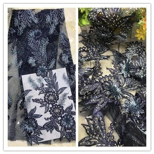 Lace Fabric Sequins Bridal French African Nigerian Latest Design High Quality Tulle SYJ-2888813