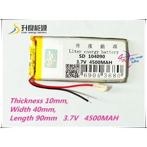 Best battery brand 104090 3.7V 4500MAH lithium polymer battery battery Toy Spot A GPS navigation products