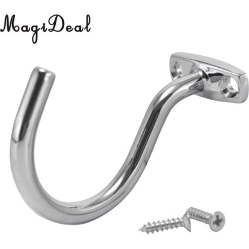 MagiDeal Bridge Stick and Ball Rack Hook Face Mount Chrome Billiard Pool Cue Accessory Holder With 2 Mounting Screws