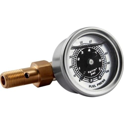 Fuel Pressure Liquid Fill Gauge Kit For Honda Civic Integra Red Precision Oil Gauge