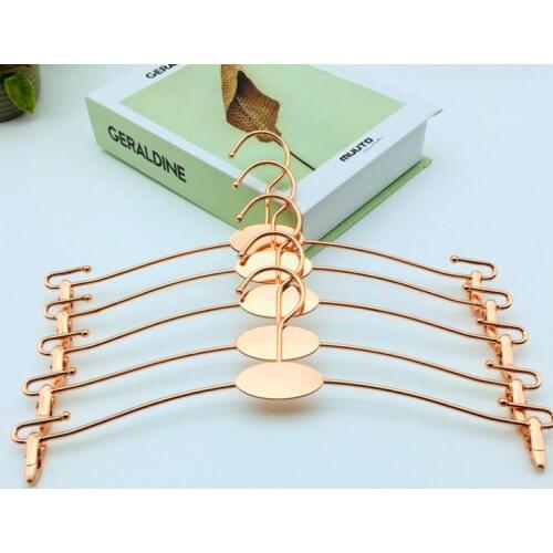 Rose Gold Metal Clothes Hanger with Clothespins Clip Bra Underwear Lingerie Panties Drying Rack Hanger Hook SN1353