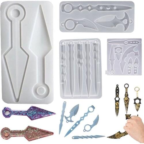 Kunai Modeling Epoxy Molds Desktop Table Diy Decoration Flower Shovel Gardening Tools Kunai Pendant Jewelry Silicone Mold