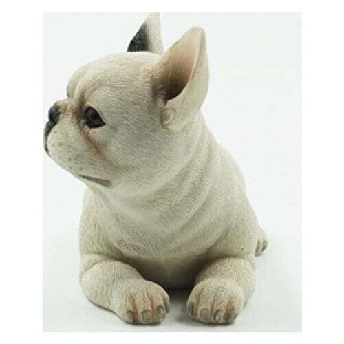 Fashion Bucket Car Decoration Simulation Dog Model French Bulldog Figurines Miniatures Decoration Crafts Ornaments Furnishing