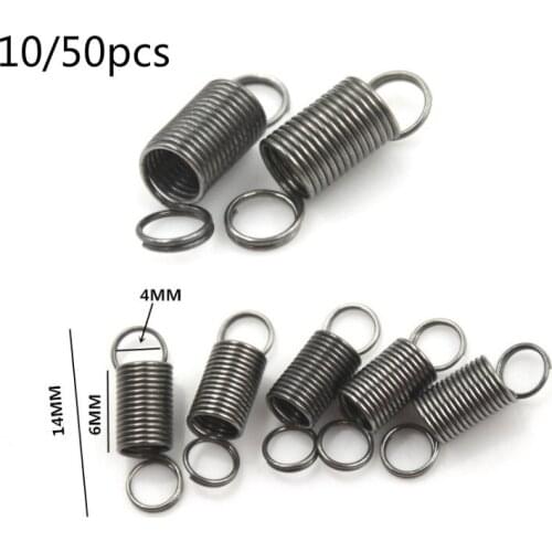 Stainless Steel Small Tension Spring With Hook For Tensile DIY Toys Spring Length:6mm Stretch To 30mm 10pcs/50pcs/lot