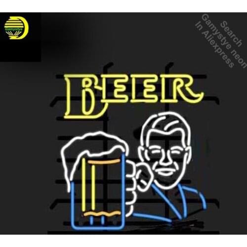 NEON SIGN For BEER Drink with man cup neon Light Sign Custom Design Restaurant Hotel Neon signs for sale light up signs