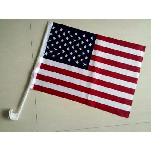 Free shipping NEW 30x45cm American car flag 12x18inch USA window flag bearer standard-bearer waving flags