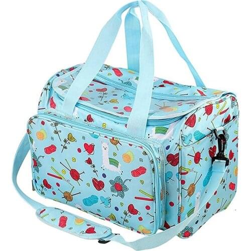 Yarn Totes Knitting Needles Organizer with Oxford Fabric, Huge Knitting Tote Bag Yarn Bag Storage for Unfinished Project