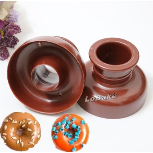 2pcs/lot) Mini 8.5cm diameter plastic manual doughnut mold candy fondant cookie biscuit cutter dough cutters for DIY bakery