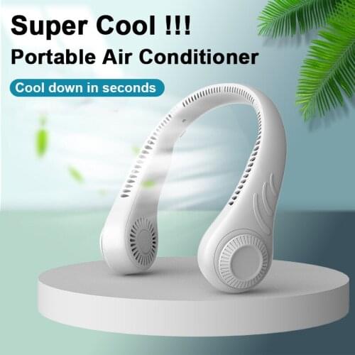 Mini Portable Neck Fan Bladeless Fan 4000mAh USB Rechargeable Fan Mute Sports Fans for Home Outdoor Ventilador Portatil Abanicos
