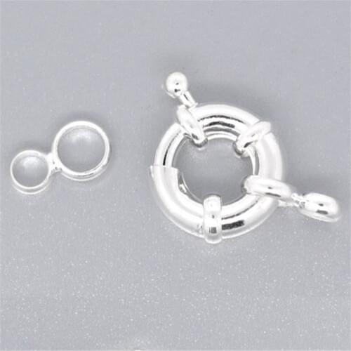 DoreenBeads 10 Silver color Spring Clasps W/Attachment Rings 15mm (B08400), yiwu