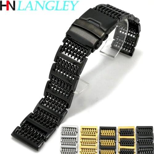 Full Belt with Detachable Screws Fully Disassembled Stainless Steel Watch Band 20mm/22mm/24mm Shark High Grade Watch Strap