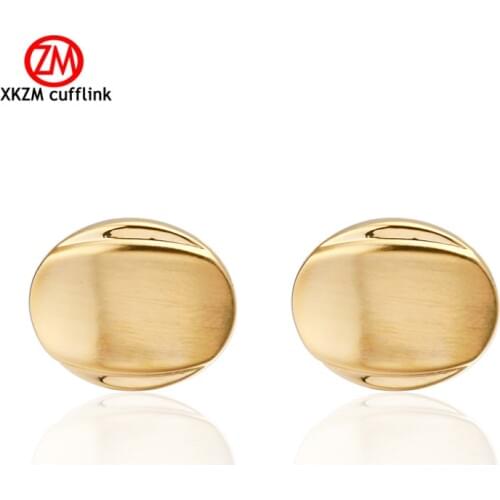 Luxury Men Golden Ellipse Cufflinks High Quality Groom Wedding Cufflinks For Mens Shirt Cuff Links Gemelos Para Camisas