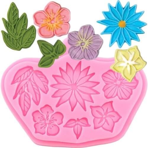 Flower Leaves Silicone Lace Molds Wedding Cupcake Topper Fondant Cake Decorating Tools DIY Candy Clay Chocolate Gumpaste Moulds