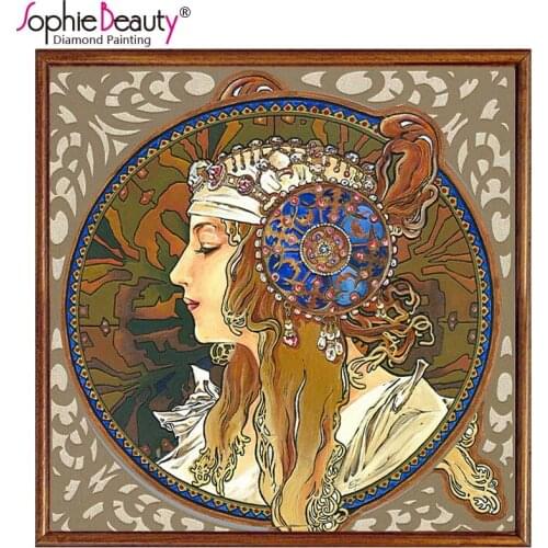 Sophie Beauty diy Diamond painting cross stitch mosaic full Square Embroidery Beauty Lady crystal sets decorative needlework Art