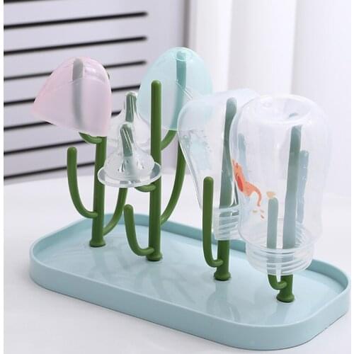 Baby Bottle Drying Rack Bottle Cleaning Dryer Drainer Storage Rack Tree Shape Rack For Babies Bottles Removable Kitchen Racks