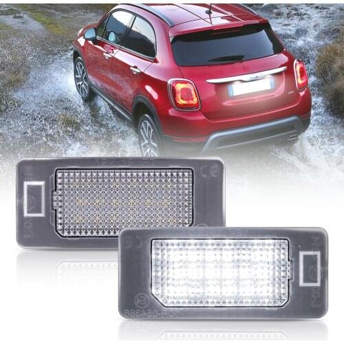 For Fiat 500X 2014 2015 2016 2017 2018 2019 LED License Number Plate Light White Rear Tag Lamps Canbus No Error Auto Parts