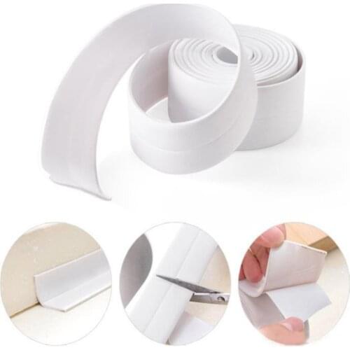 1Roll PVC Material Kitchen Bathroom Wall Sealing Tape Waterproof Mold Proof Adhesive Tape Kitchen Sink Basin Edge Sealing Tape