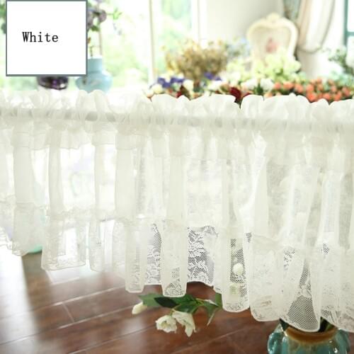 1pc Multi Size Enipate Modern Lace Window Curtain Valance Lace Coffee Short Curtain for Kitchen Cabinet Door Bedroom Home Decor