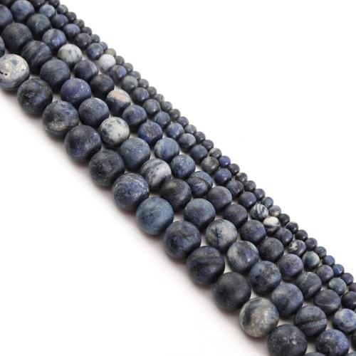 CKysee 1 piece/batch crystal natural frosted blue starry sky stone beads round bracelet jewelry gift jewelry accessories