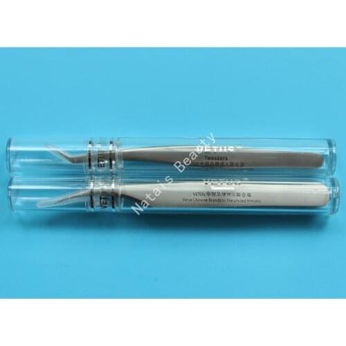 10 pcs/lot Ultra Rigidity Curved Tweezers Of Dolphin Design Fine Point Anti-Static Stainless Steel Tweezers