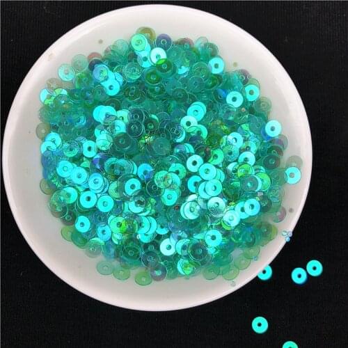2000pcs(10g) 4mm Transparent Mint Green Flat Round Loose Sequins Paillettes Sewing Wedding Craft for Women Garment Accessories