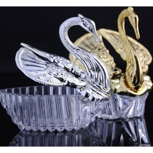 Romantic swan candy box, wedding candy box, creative personality gift box -Sillver and GLOD 24pcs