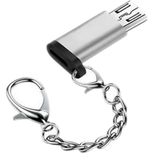 Micro-USB Adapter Type C to Micro-USB Male OTG USB A Converter For Android Phone Tablets Gamepad(silver)