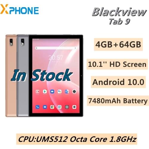 Blackview Tab 9 10.1'' Tablet 4GB 64GB Android 10.0 Octa Core Support Bluetooth WiFi TF Card GPS 4G Network 7480mAh Tablets PC