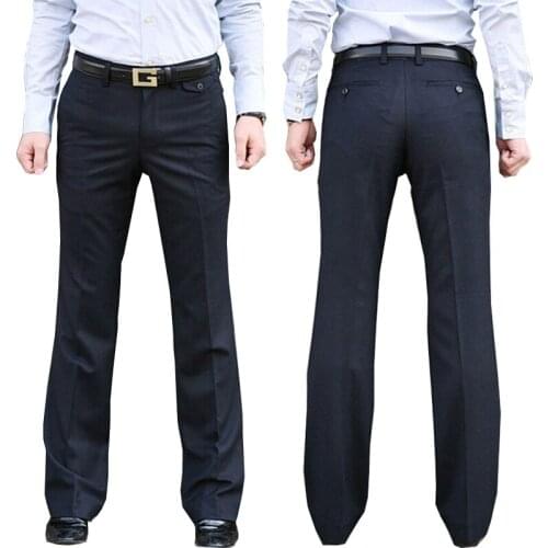 2021 Hot Mens Flared Trousers Formal Pants Bell Bottom Pant Dance White Suit Pants Suit Pants for Men Size 28-37