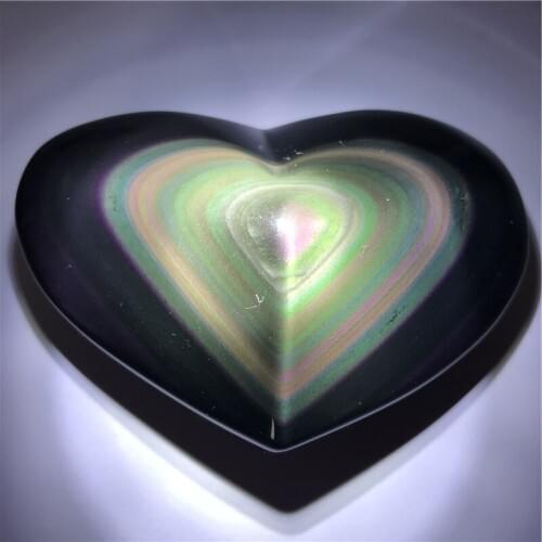 DHXSW Big size colorful rainbow obsidian heart Healing Crystals stones and minerals Rainbow Obsidian Properties