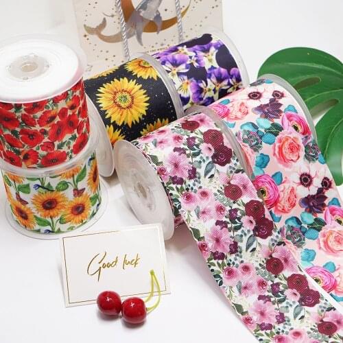 DIY Cartoon Flower Printed Grosgrain Ribbon For Craft Supplies Sewing Accessories 5 Yards, Planar Resins Mold 10 Pieces. 50226