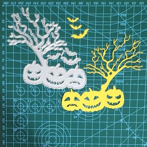Pumpkin Face Metal cutting dies cut die mold tree Halloween decor Scrapbook paper craft knife mould blade punch stencils 2021