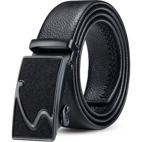 New Hot Sale Gypsophila Black Mens Youth Double-Edged Scratch-resistant Wear-resistant Automatic Buckle Belt