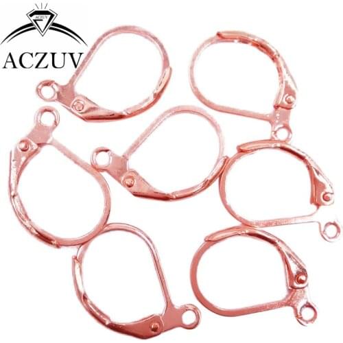 Wholesale 1000pcs 10x15mm Rose Gold Color Metal Tone French Leverback Earring Hooks Findings Earring Clasps Earwires EGPJ005