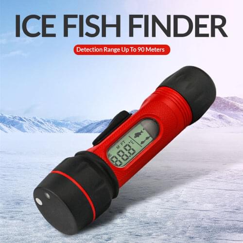 Portable Fish finder Echo Sounder 0.8-90m Depth Digital Handle Transducer Sensor Sonar Wireless Ice Fishing Fish finder