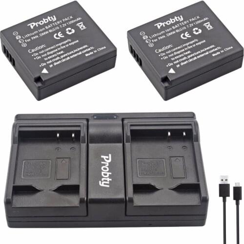 Probty 2Pcs DMW-BLG10 DMW BLG10 DMW-BLE9 DMWBLE9 BLE9E Battery + USB Dual Charger For Panasonic DMC-GF6 DMC-GF3 DMC-GF5 DMC-GX7