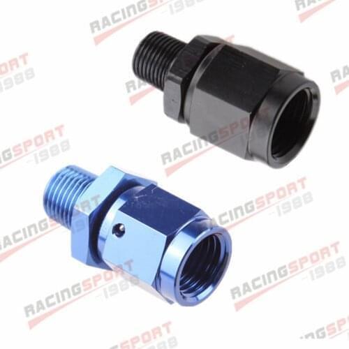 Straight AN6 Female To 1/8" NPT Male Adapter Aluminum Fitting Blue/BLACK