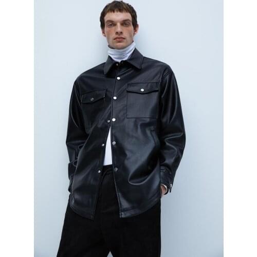 S-6XL 2020 Mens clothing GD Hair Stylist Catwalk Imitation Leather Multi Pocket Shirt Jacket Coat Plus size Singer costumes