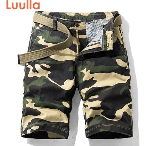 Luulla Mens 2020 Summer New Fashion Classic Vintage Camouflage Cargo Shorts Men Casual Washed 100% Cotton Loose Fit Shorts Men