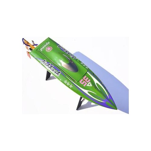 H625 PNP Spike Fiber Glass Electric Racing Speed Boat Deep Vee RC Boat W/3350KV Brushless Motor/90A ESC/Servo Green TH02645