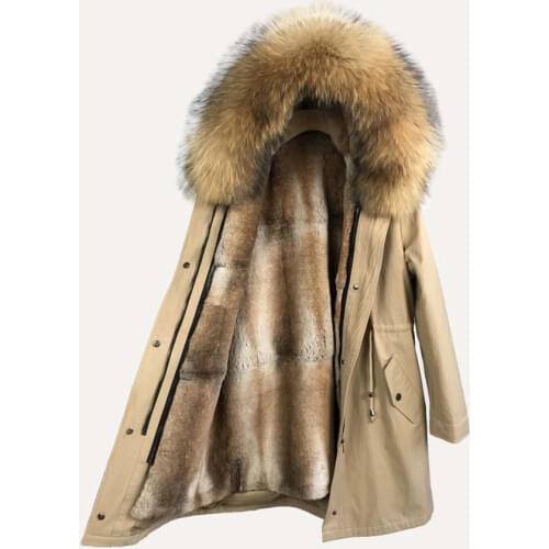 Real Rabbit Fur Parkas Women Jacket Winter Warm Fashion Coat Top Quality Outwear Customized