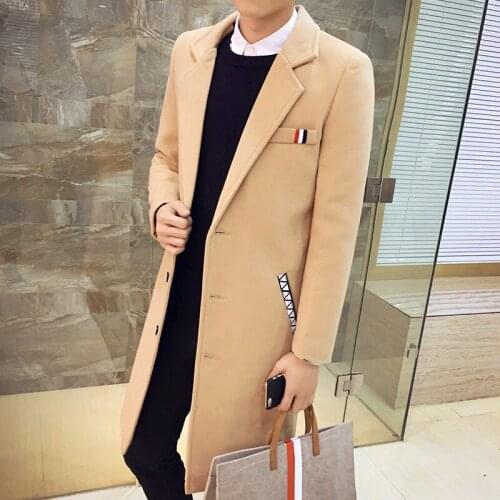 Winter High Quality Mens Casual Windbreaker Fashion Men Cotton Coats Long Section Slim Trench Coat Jacket M-5XL